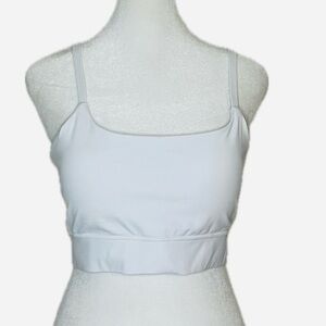 NWT The Gym People White Crop Tank Top Activewear Sports Bra Style – Size L